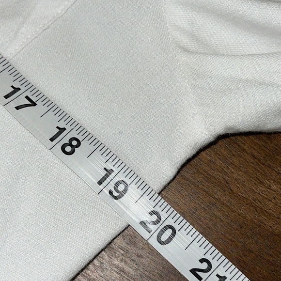 DASH WHITE FLANNEL POCKET BLOUSE BACK BUTTON DOWN DETAIL Sz. S - Picture 12 of 16